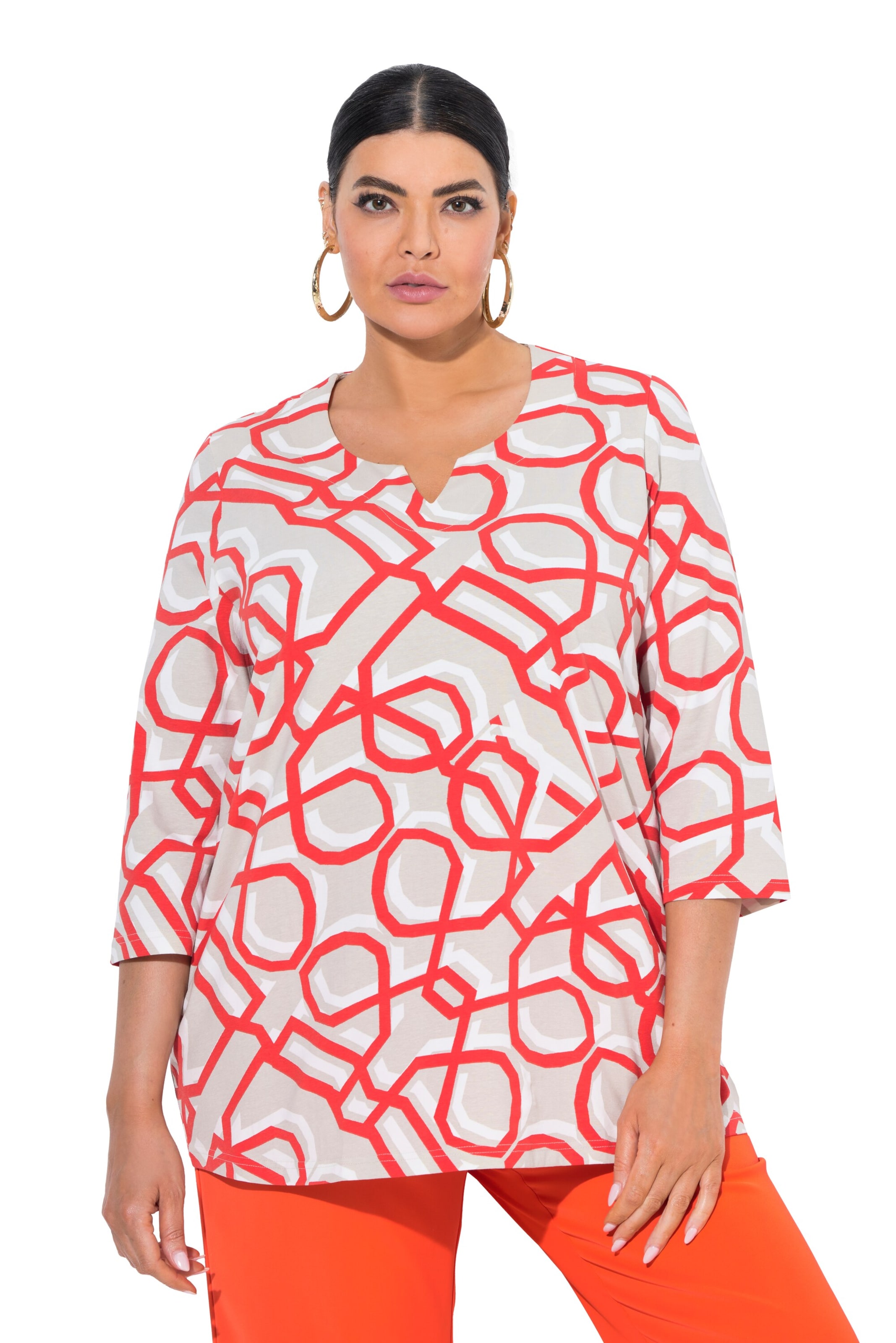 Ulla Popken Shirt in Beige: voorkant