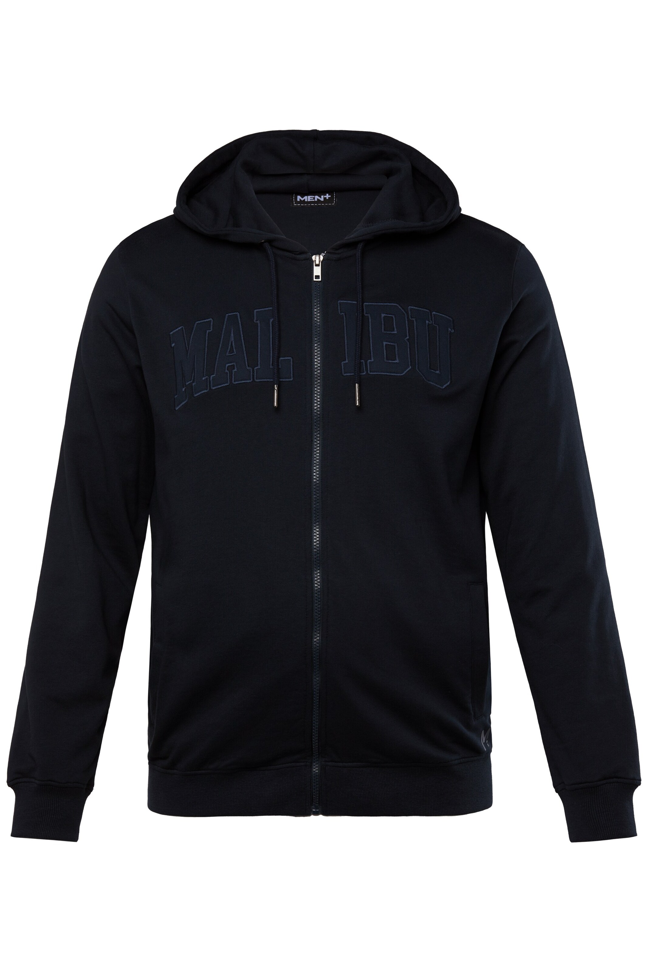 Men Plus Sweatjacke in Blau: Vorderseite