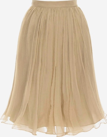 AVENUE N°29 Kjol 'Gathered Silk Midi Skirt' i beige: framsida
