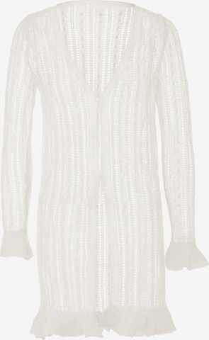 VERNOLE Knit Cardigan in White: front