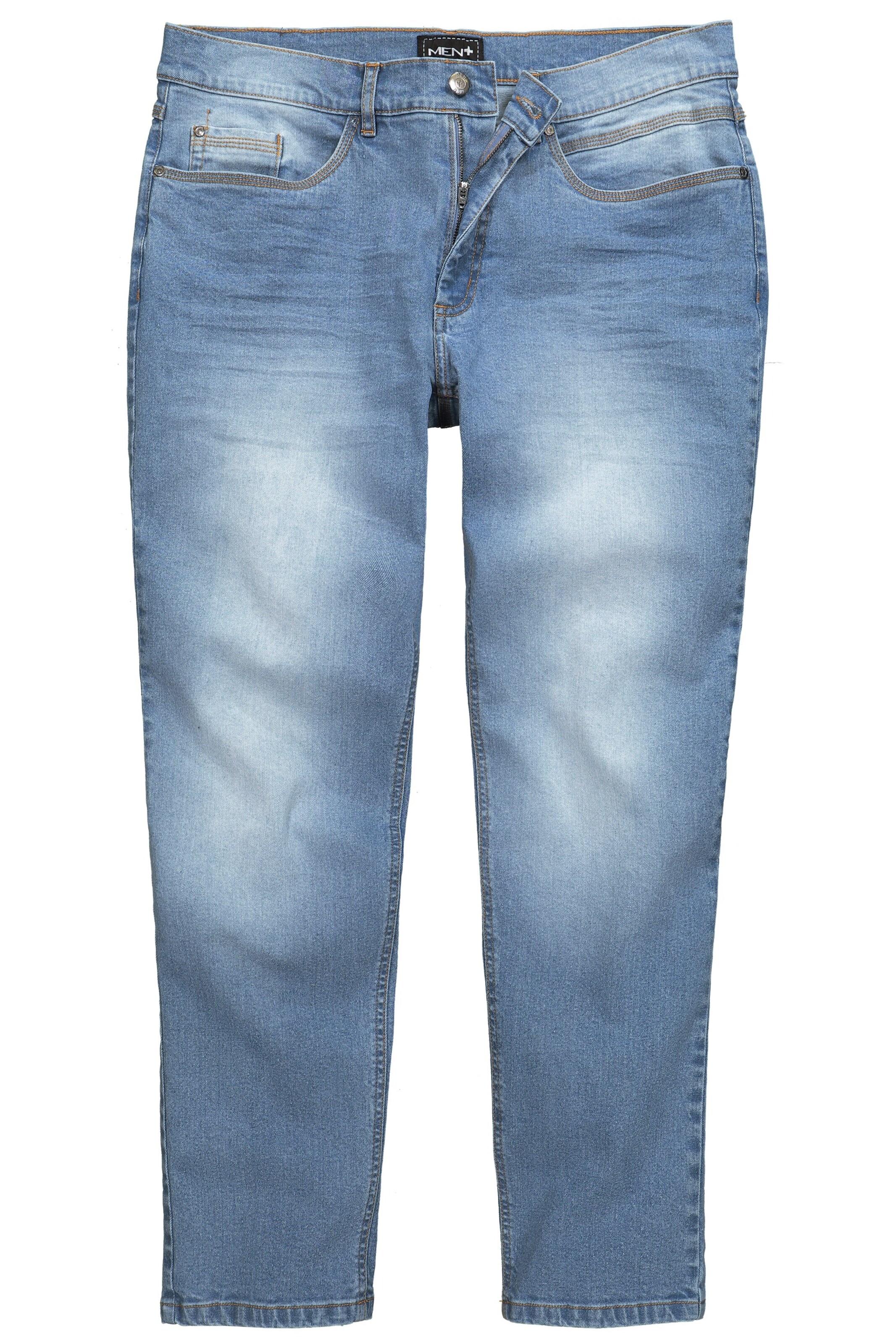 Men Plus Tapered Jeans in Blau: Vorderseite