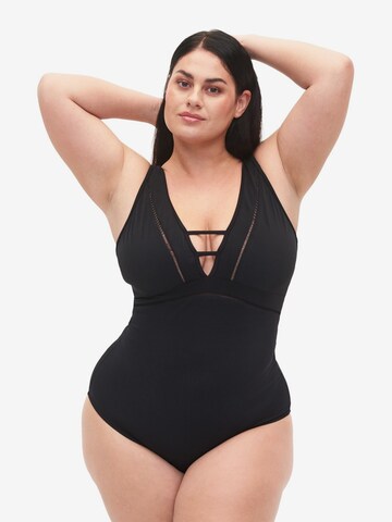 Swim by Zizzi Swimsuit 'TIFFANY' in Black: front