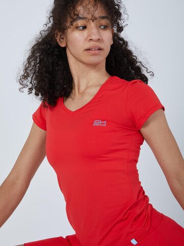 SPORTKIND Functioneel shirt 'V-Neck' in Rood