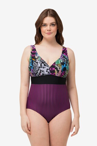 Ulla Popken Triangle Swimsuit in Mixed colors: front