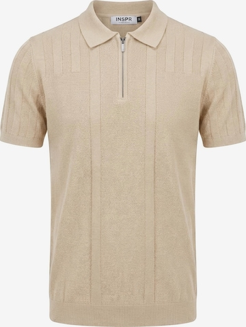 Maglietta 'Lucian Zip' di INSPR in beige: frontale