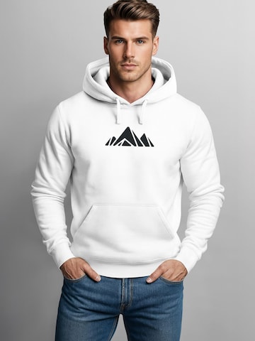 Neverless Sweatshirt 'Berg Polygon' in Weiß