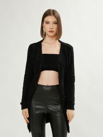 Influencer Knit cardigan in Black: front