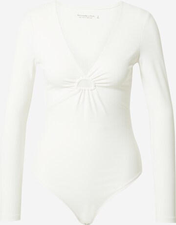 Abercrombie & Fitch Koszula body w kolorze biały: przód