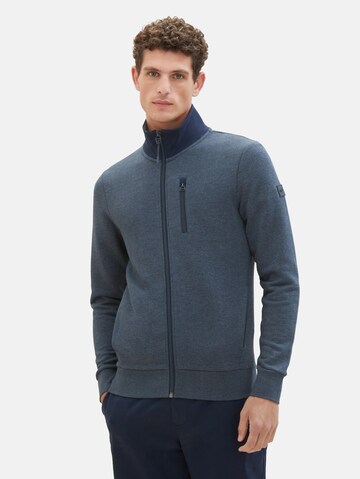 TOM TAILOR Sweat jacket in Blue: front