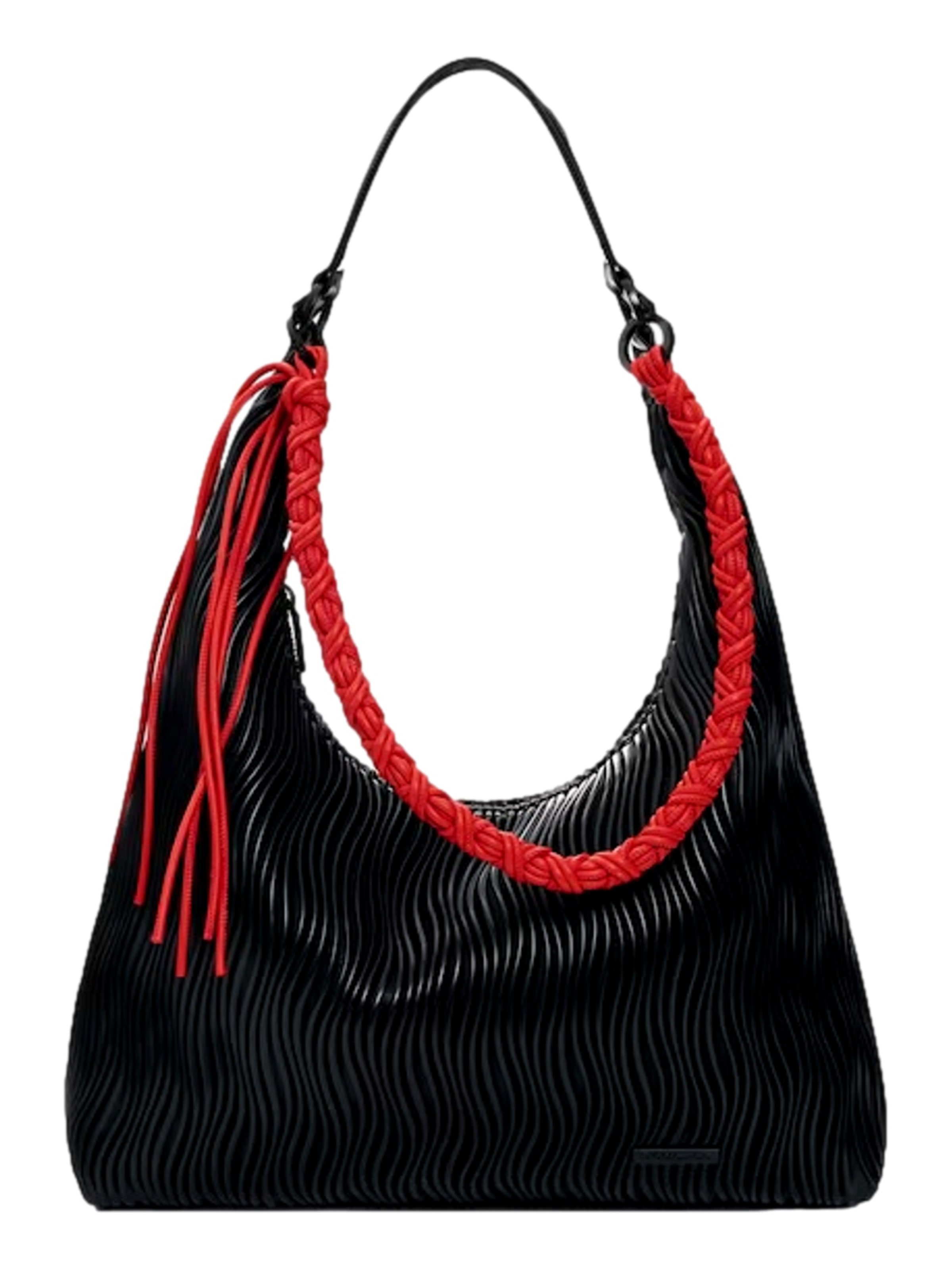 Desigual Håndtaske 'Litio Black Samarra' i sort: forside