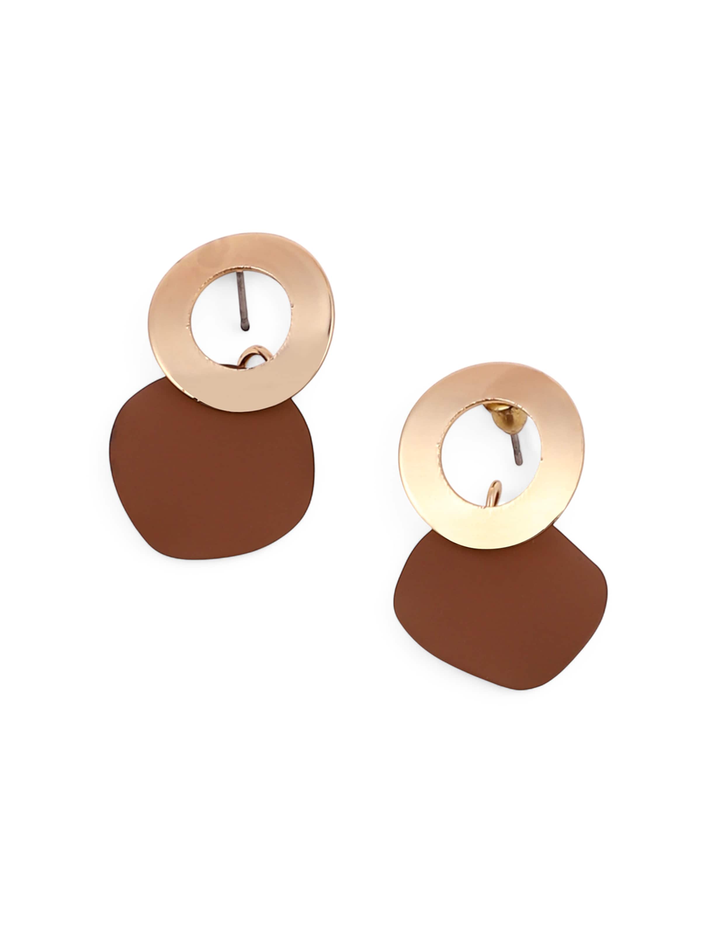 Boucles d'oreilles 'Lavanya' SOHI en marron : devant