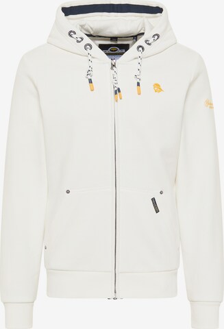 Schmuddelwedda Zip-Up Hoodie in White: front