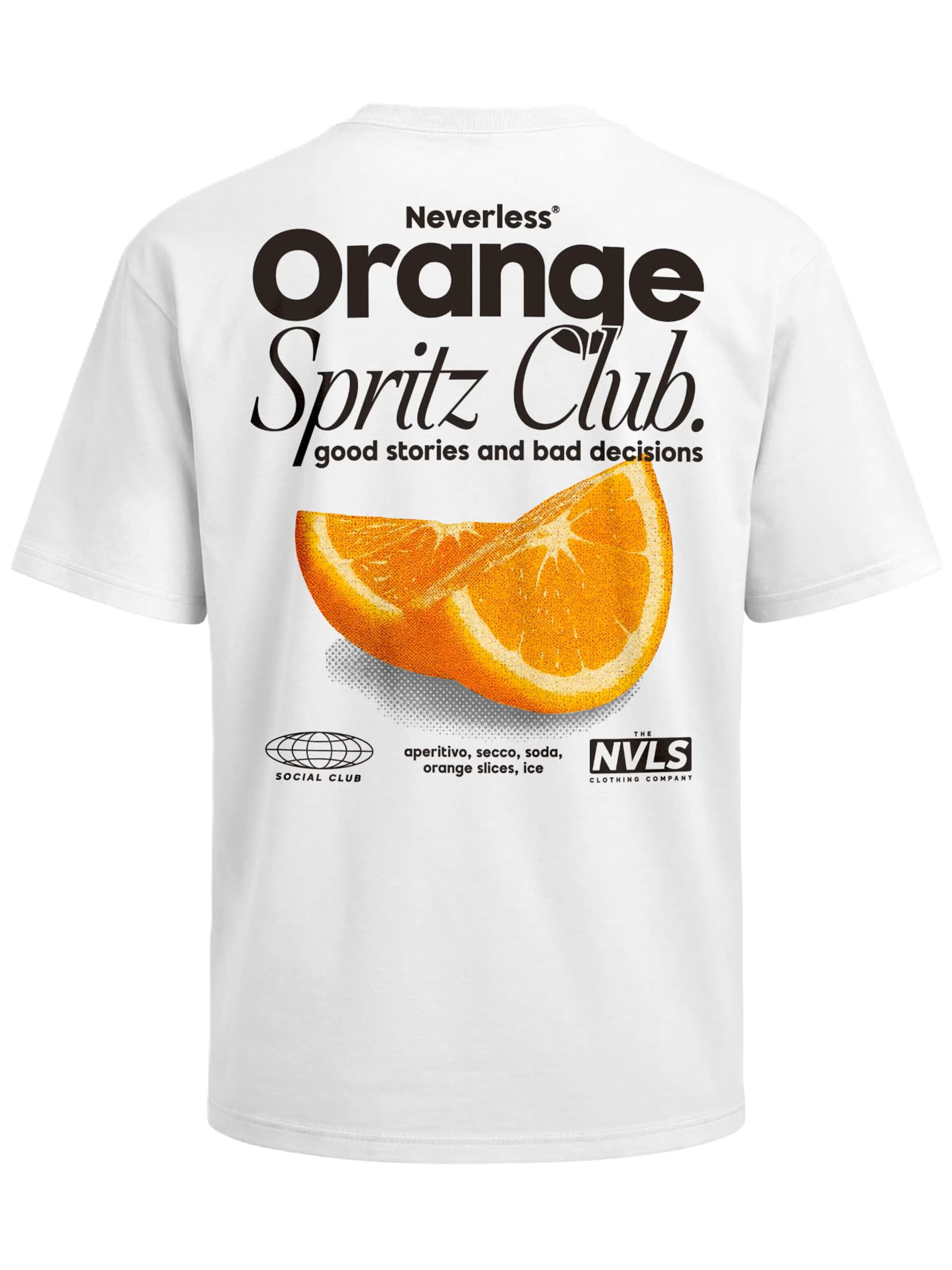 Neverless Shirt 'Orange Spritz' in Weiß