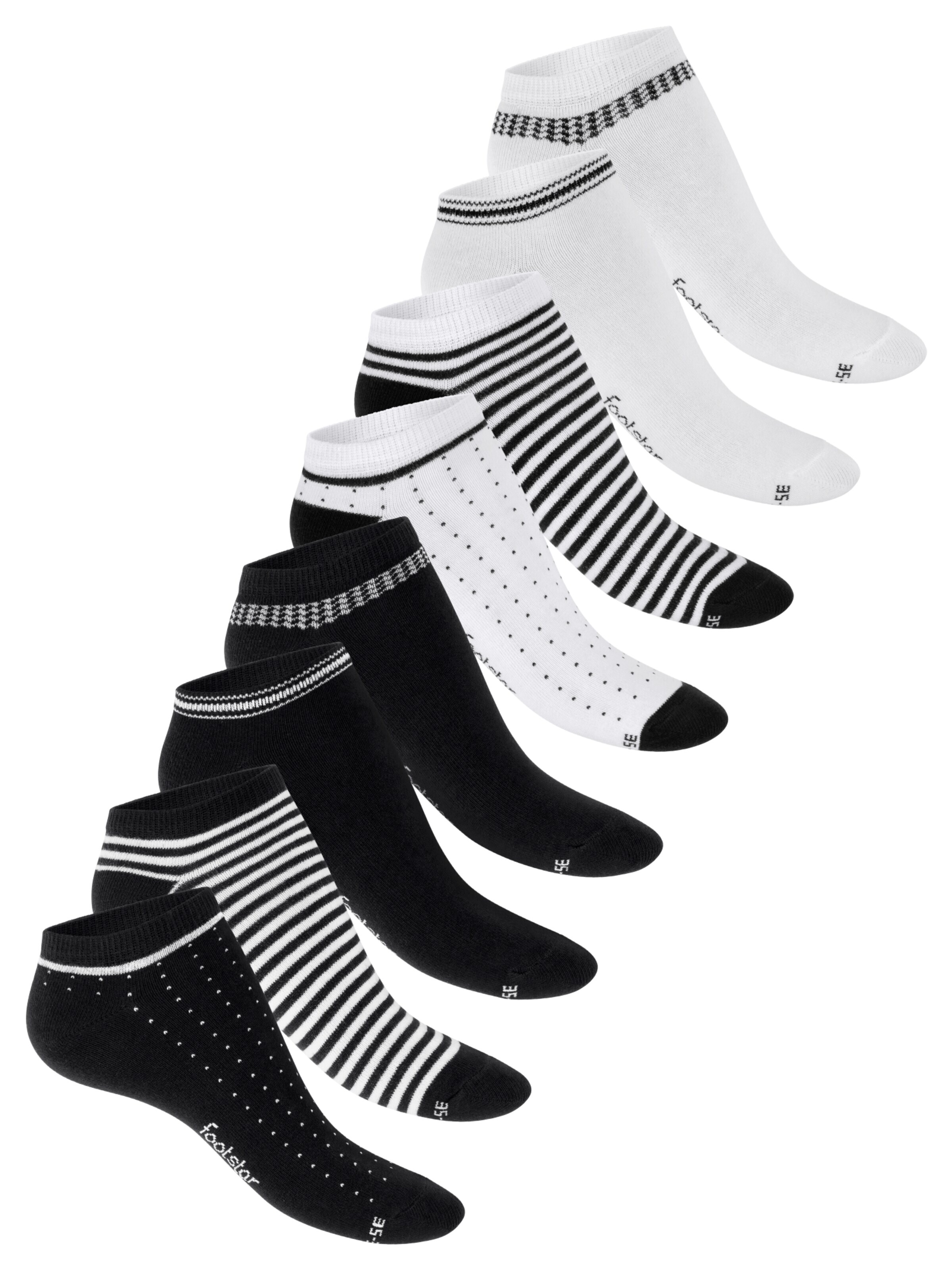 footstar Füßlinge 'Ringel'‌‌ in Weiß: Vorderseite