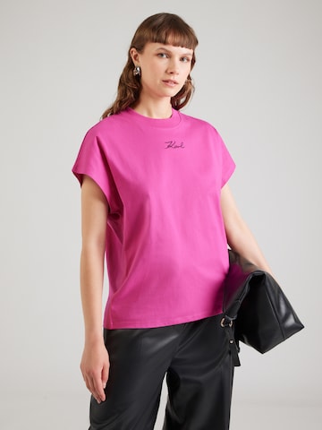 Karl Lagerfeld Μπλουζάκι σε ροζ: μπροστά