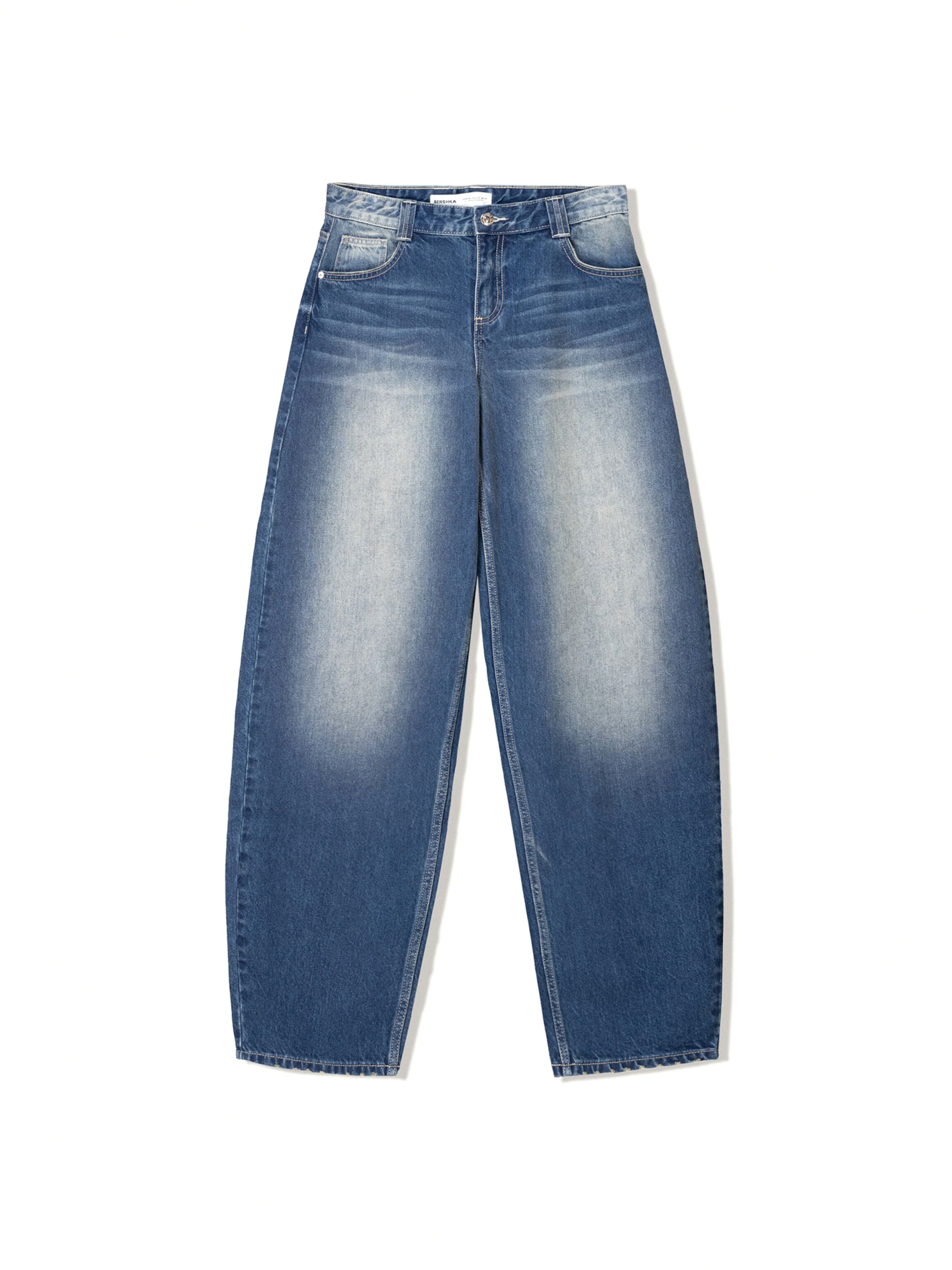 Bershka Baggy Džíny – modrá: přední strana