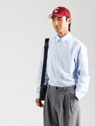 JACK & JONES Regular fit Button Up Shirt 'JORNORREBRO' in Blue: front