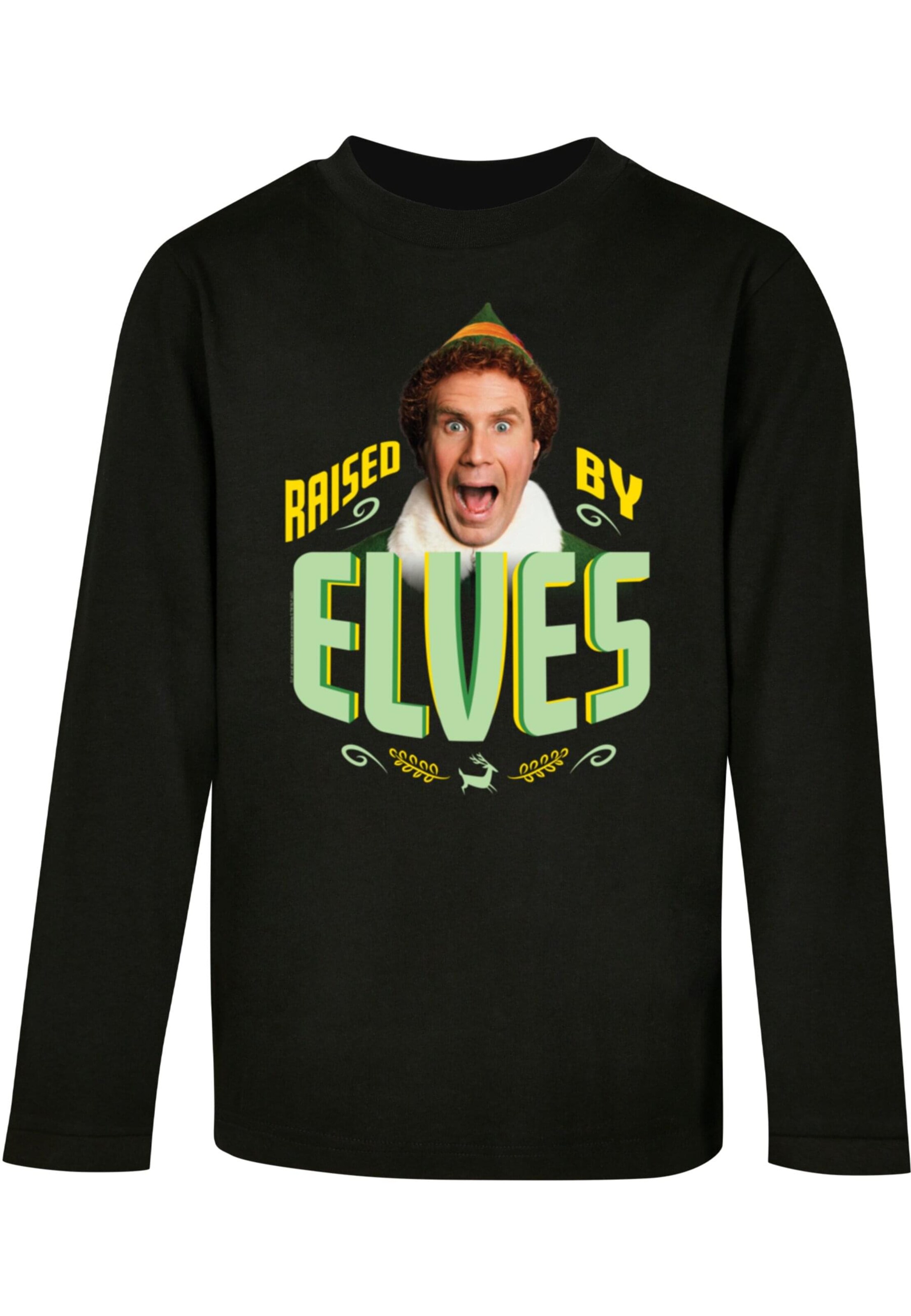 T-Shirt 'Elf - Raised By Elves' ABSOLUTE CULT en noir : devant