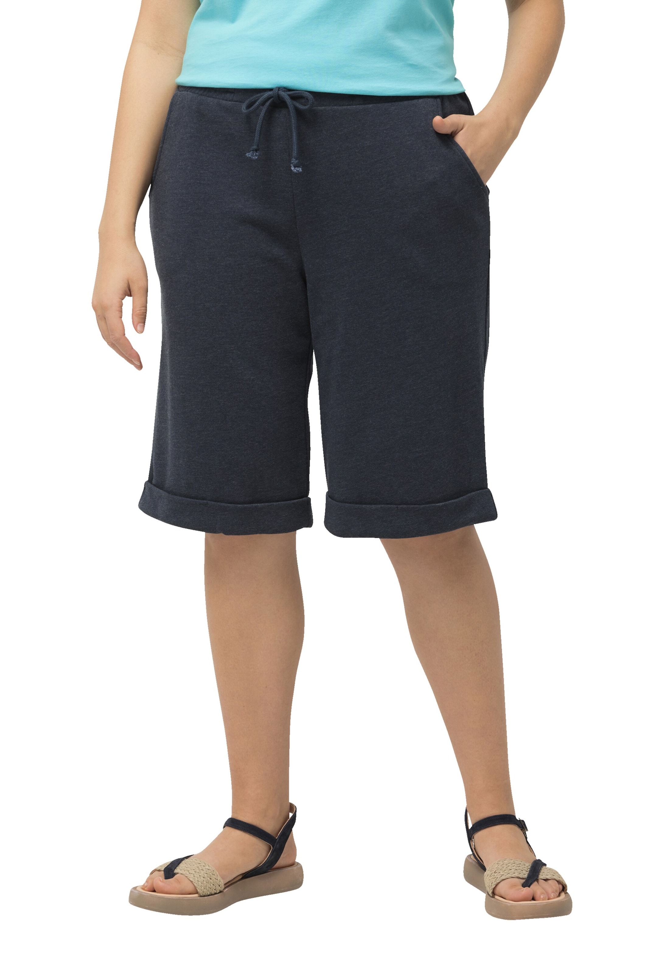 Ulla Popken Regular Broek in Zwart: voorkant