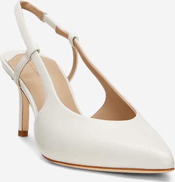 Escarpins à bride arrière 'KHLOE' Lauren Ralph Lauren en blanc : devant