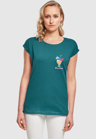 Merchcode T-Shirt 'Pina Colada' in Blau: Vorderseite