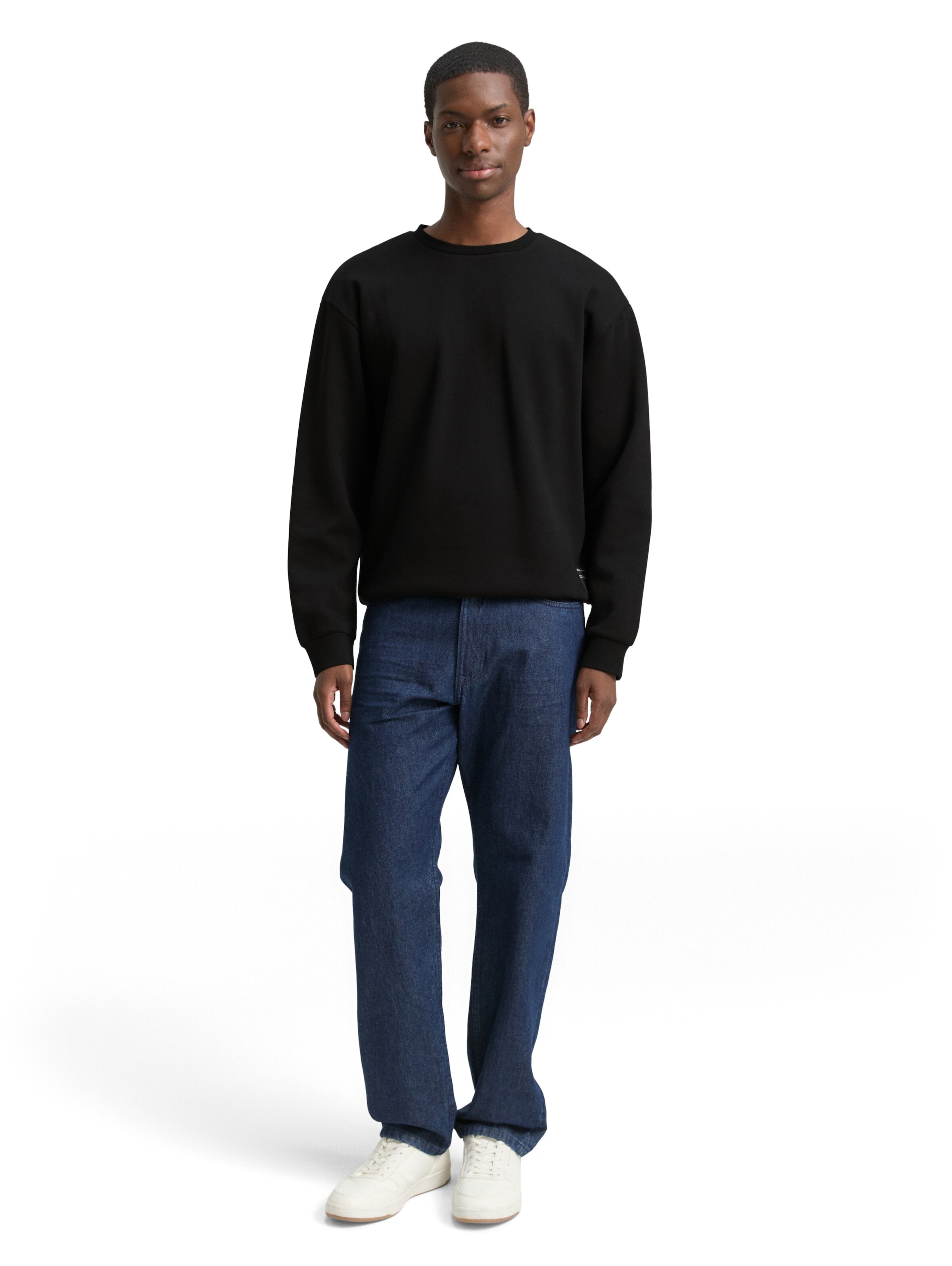 TOM TAILOR DENIM Sweatshirt in Black: front