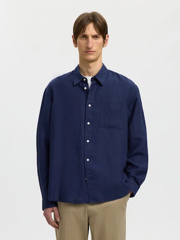 SELECTED Comfort Fit Hemd in Blau: Vorderseite