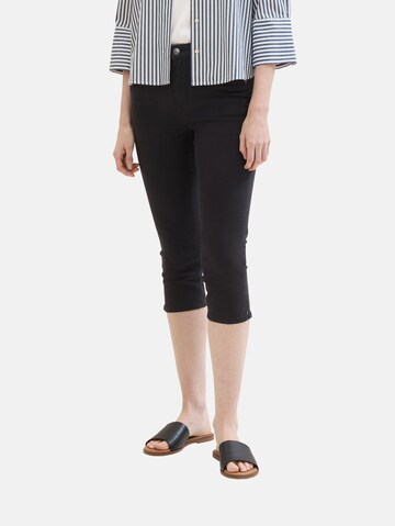 TOM TAILOR Regular Jeans 'Kate Capri' in Zwart: voorkant