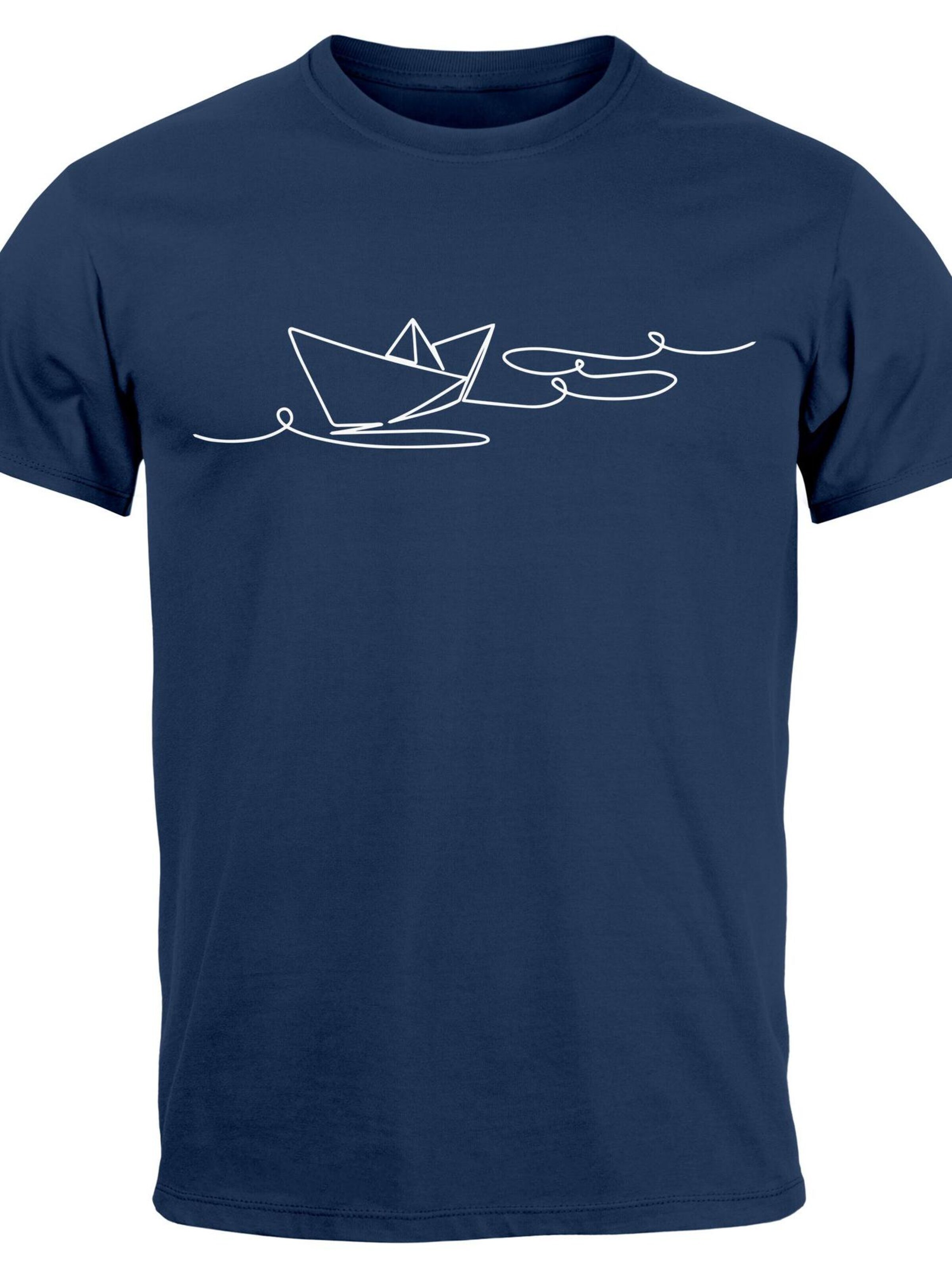 Neverless Shirt 'Paperschiff' in Blue