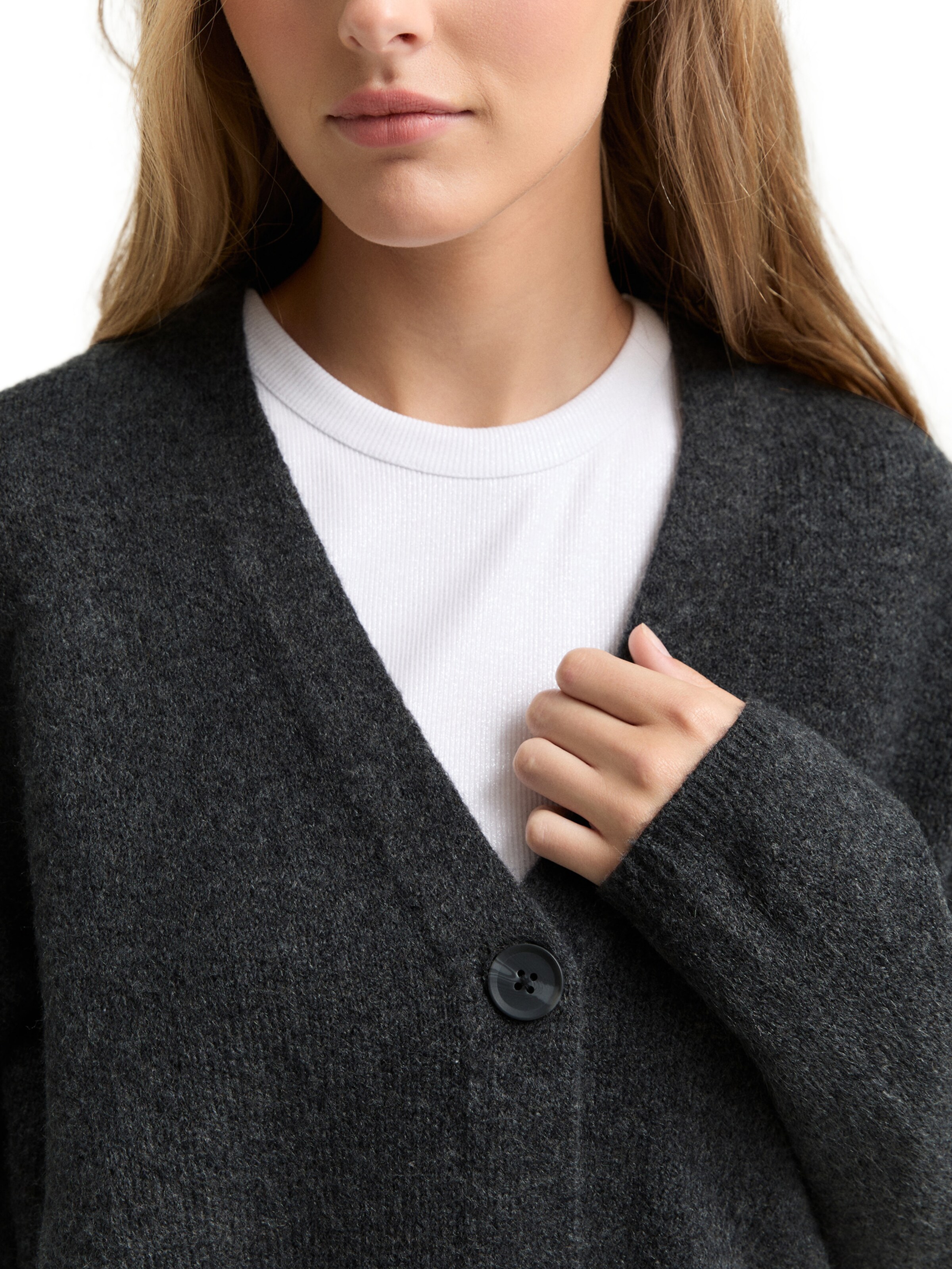 Cardigan TOM TAILOR DENIM en gris