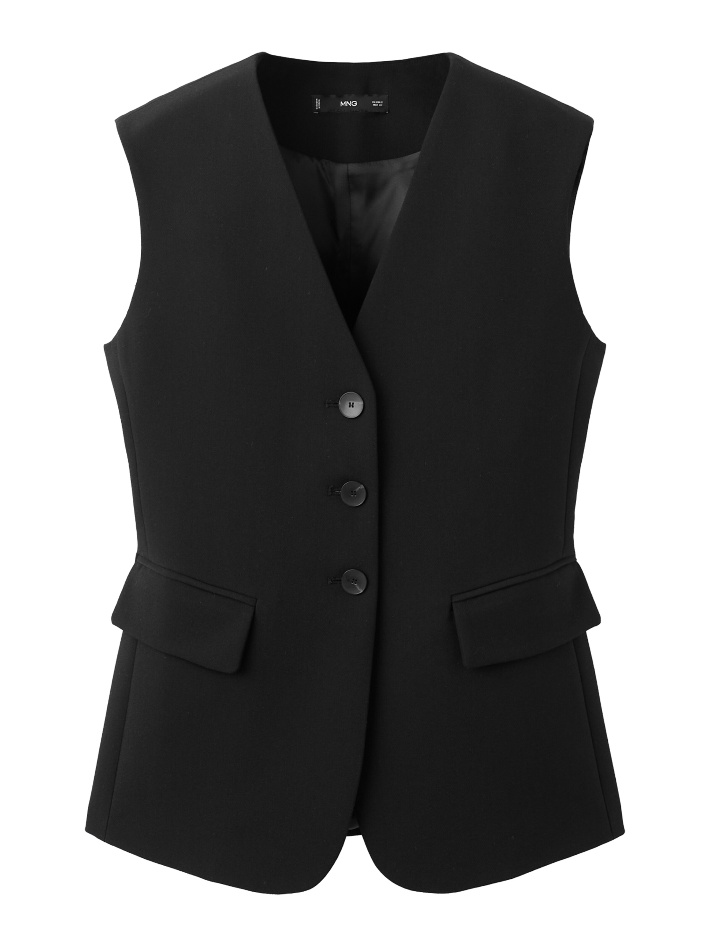 MANGO Gilet 'Corest' in Zwart: voorkant