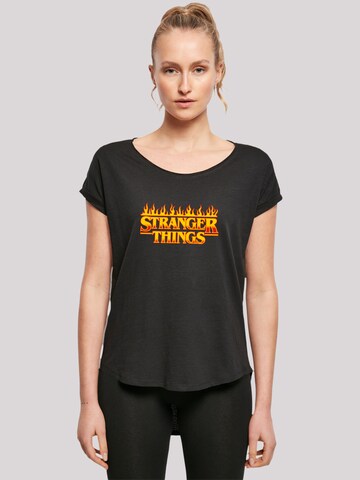 T-shirt 'Stranger Things Netflix TV Series' F4NT4STIC en noir : devant