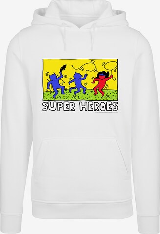 Sweat-shirt 'Batman Pop Art' F4NT4STIC en blanc : devant