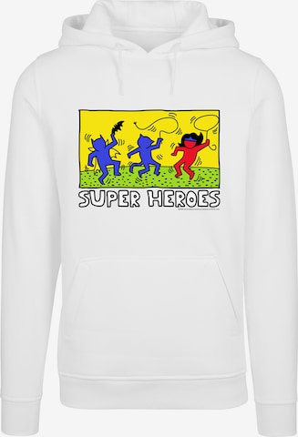 F4NT4STIC Sweatshirt 'Batman Pop Art' in Wit: voorkant