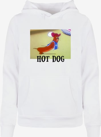 ABSOLUTE CULT Sweatshirt 'Tom And Jerry - Hot Dog' in White: front