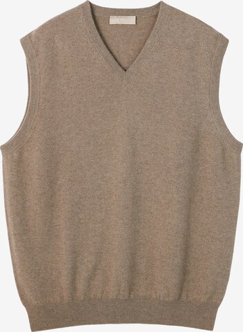 GOBI Cashmere Liivi 'Men's Essential V-Neck Cashmere Vest' värissä beige: etupuoli
