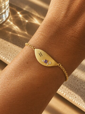Braccialetto '18k Gold Plated Aquarius | Waterman Zodiac' di Sally Jane Jewelry in oro