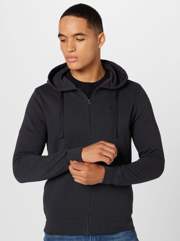 KnowledgeCotton Apparel Zip-Up Hoodie in Grey: front