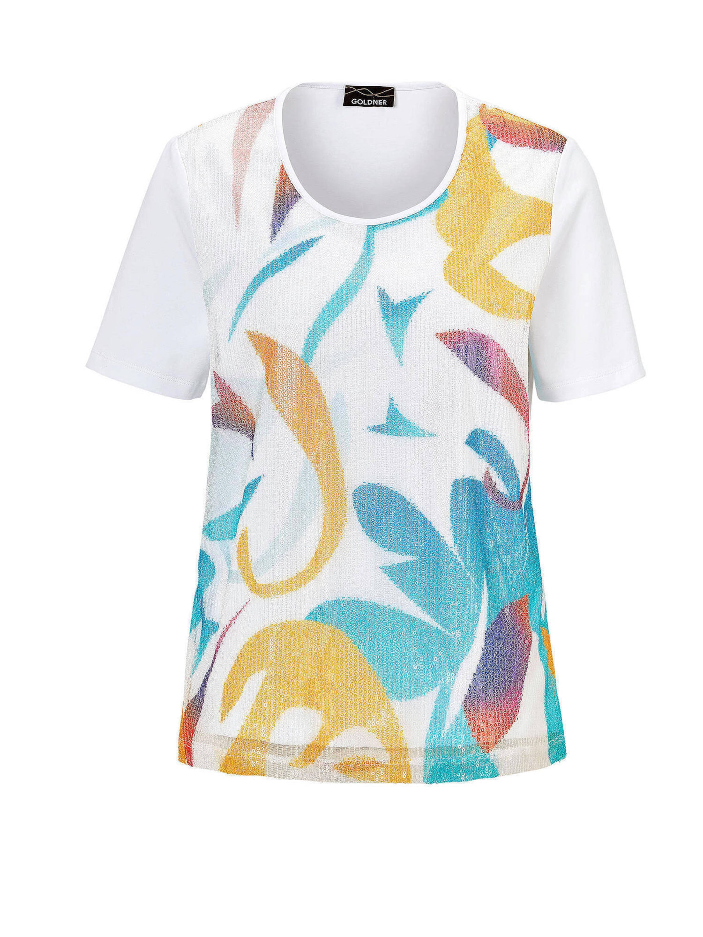 Goldner T-shirt en mélange de couleurs / blanc, Vue avec produit