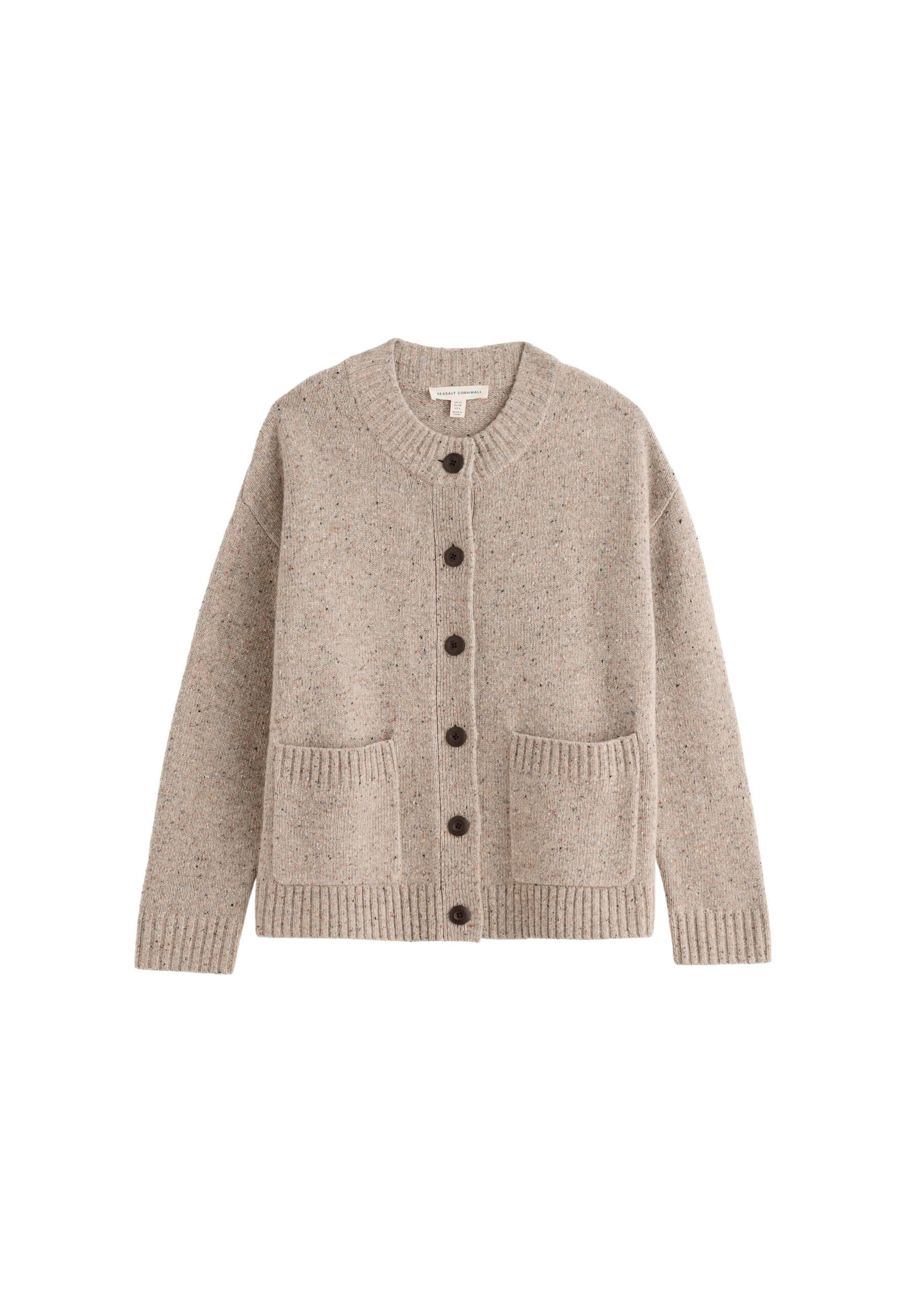 Cardigan ' Harbour Sands ' Seasalt Cornwall en beige : devant