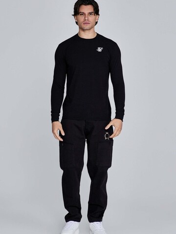 SikSilk Shirt 'Essentials Long Sleeve T-Shirt'‌‌‌ in Schwarz