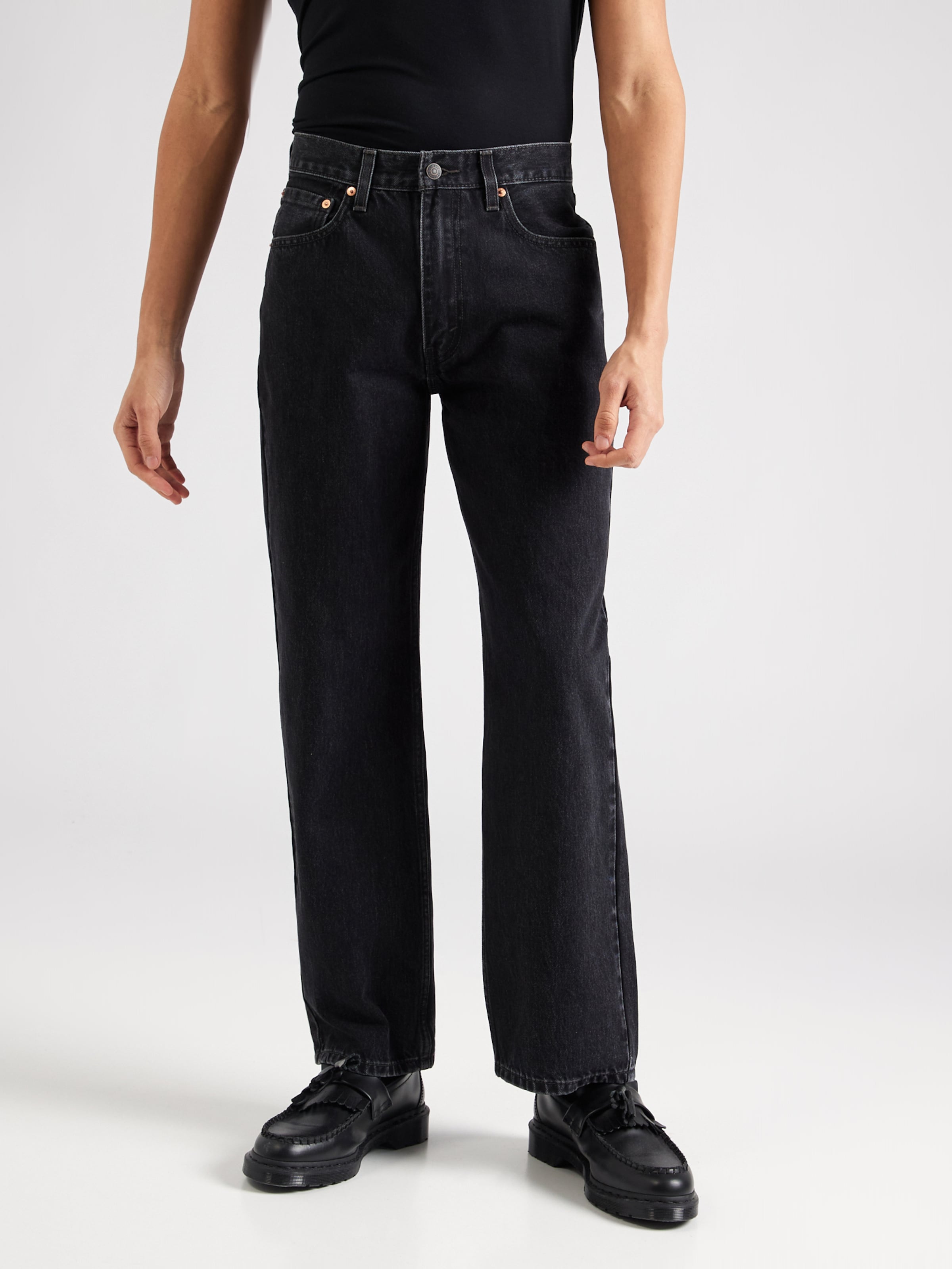 Levi's black jeans loose fit sale