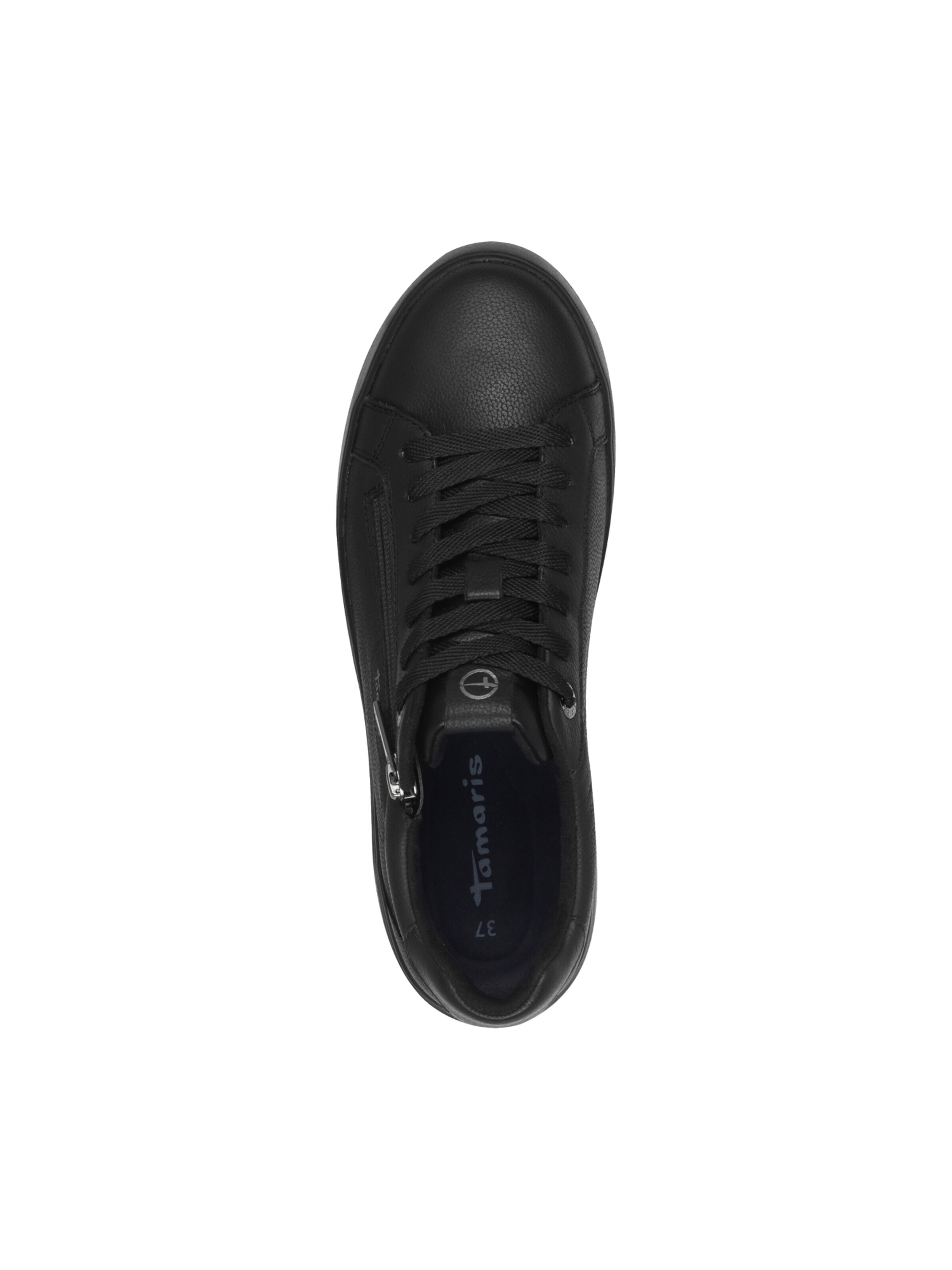 Chaussure de sport à lacets 'Leder-Sneaker' Tamaris en noir