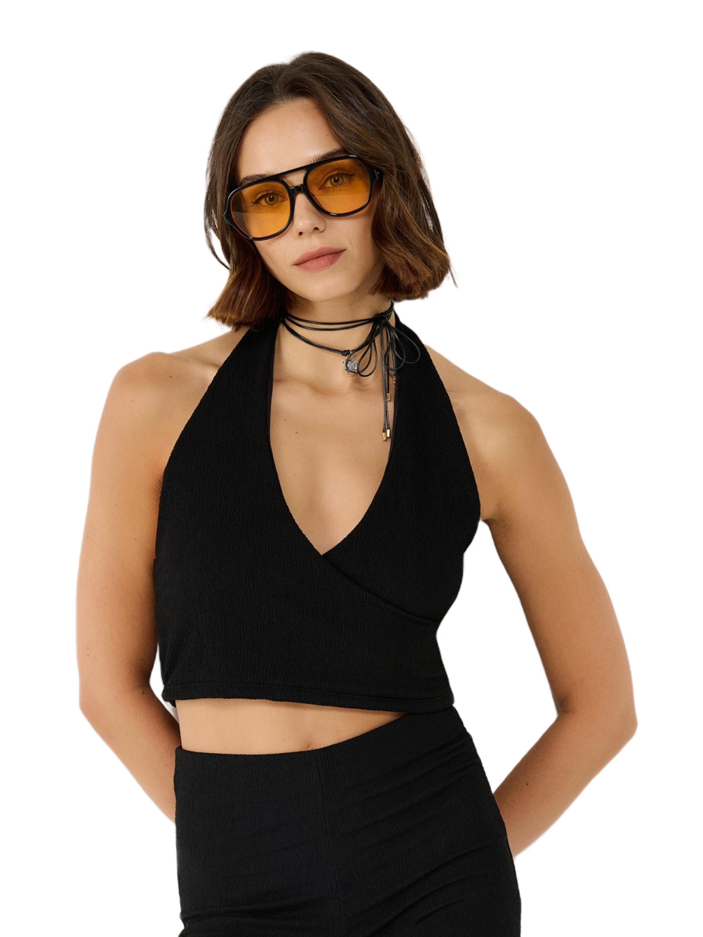 No Matter What Top in Schwarz: Vorderseite