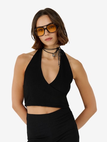 No Matter What Top in Schwarz: Vorderseite