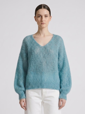 Pull-over oversize 'Milana Mohair' americandreams en bleu : devant