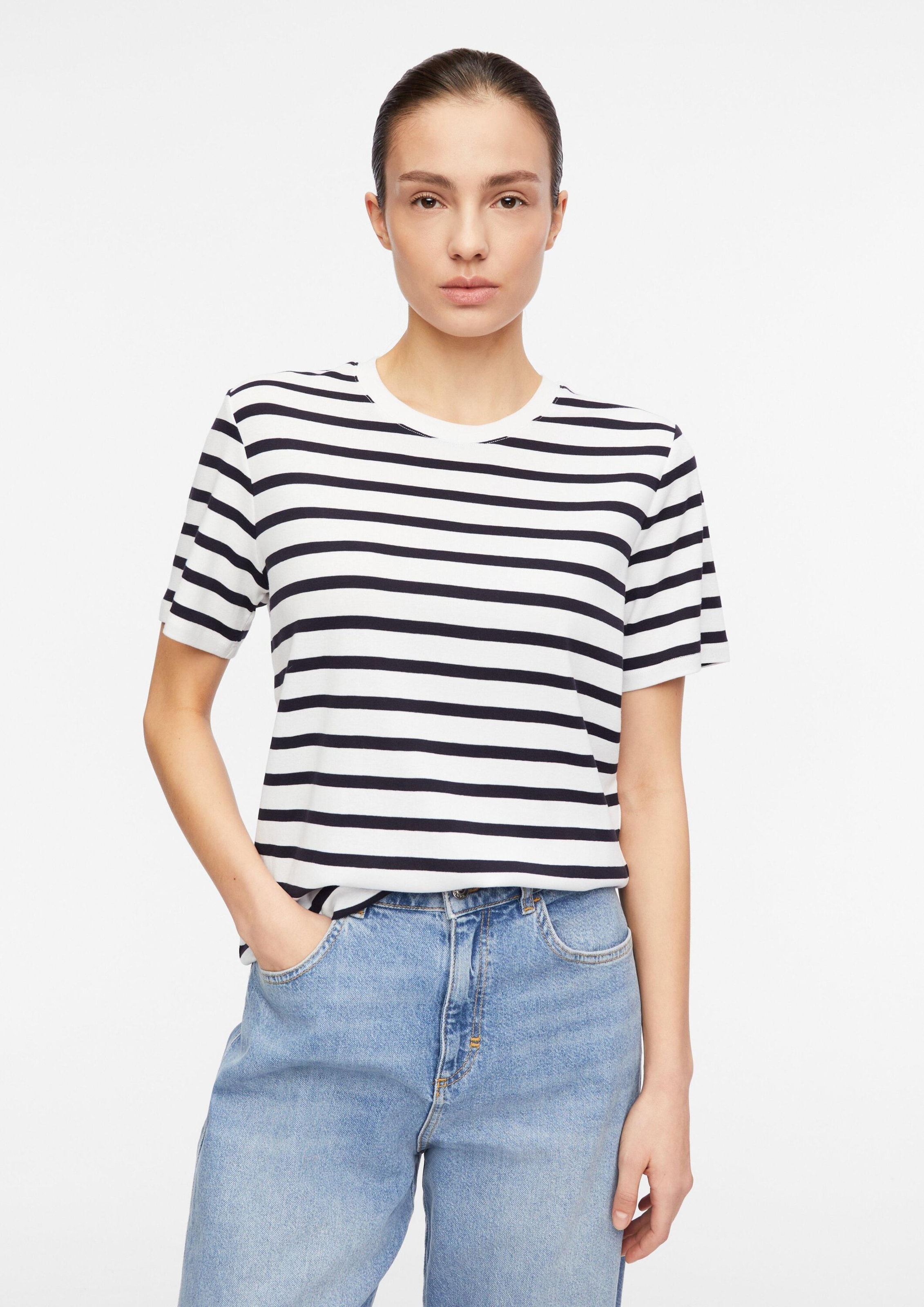 COMMA Shirt in Wit: voorkant