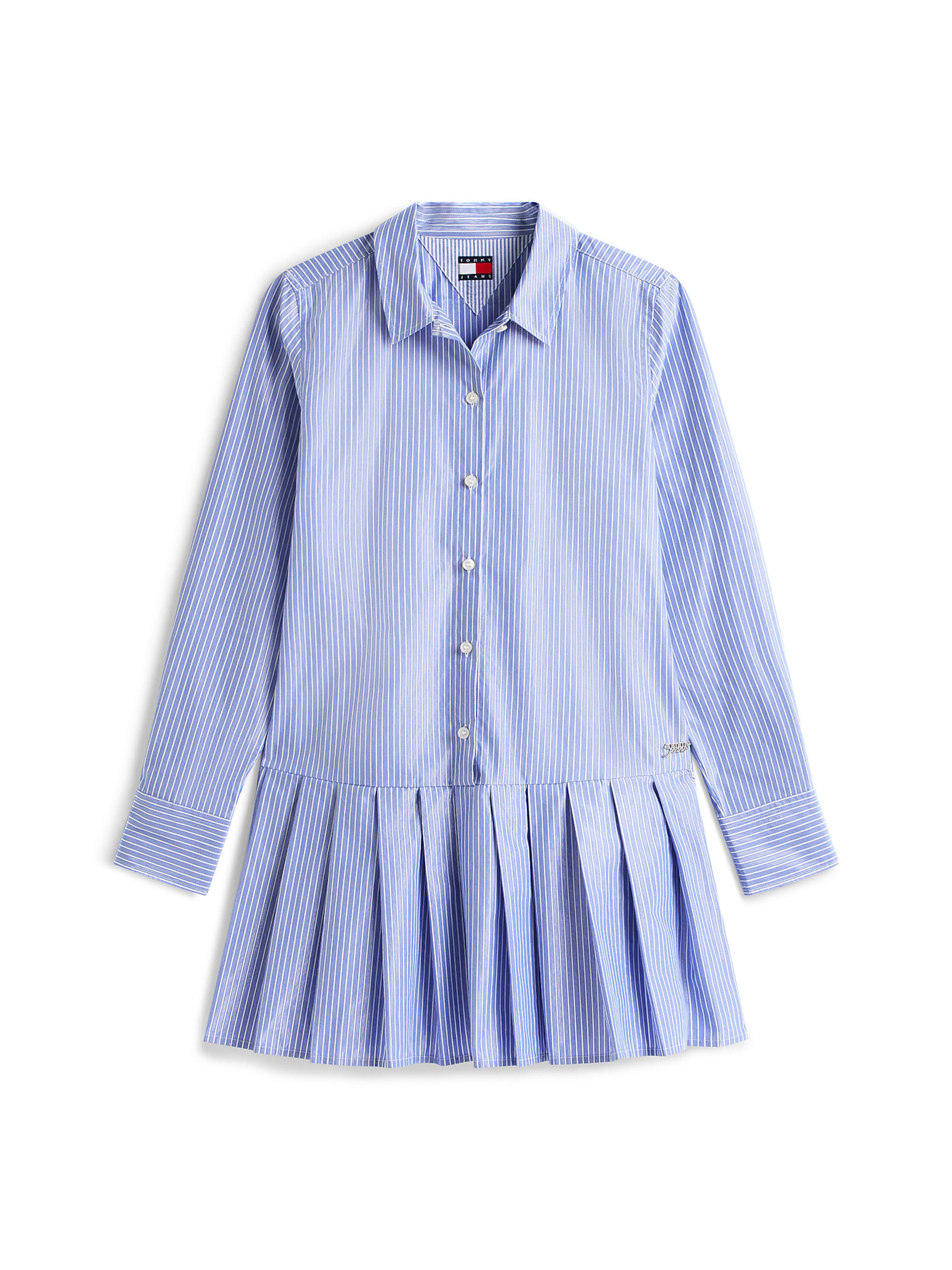 Tommy Jeans Blusenkleid in Blau: Vorderseite