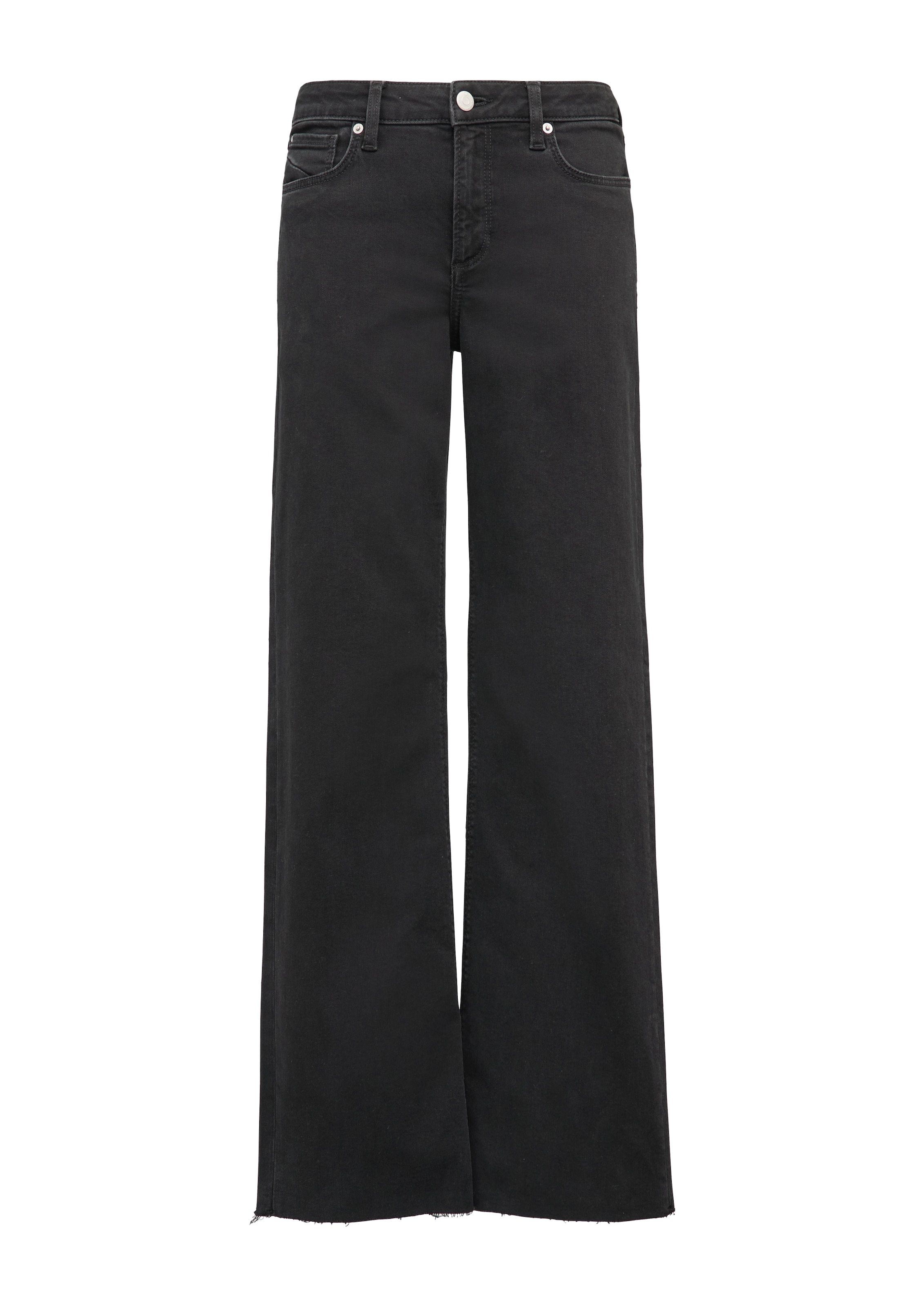 QS Wide Leg Jeans in Schwarz: Vorderseite