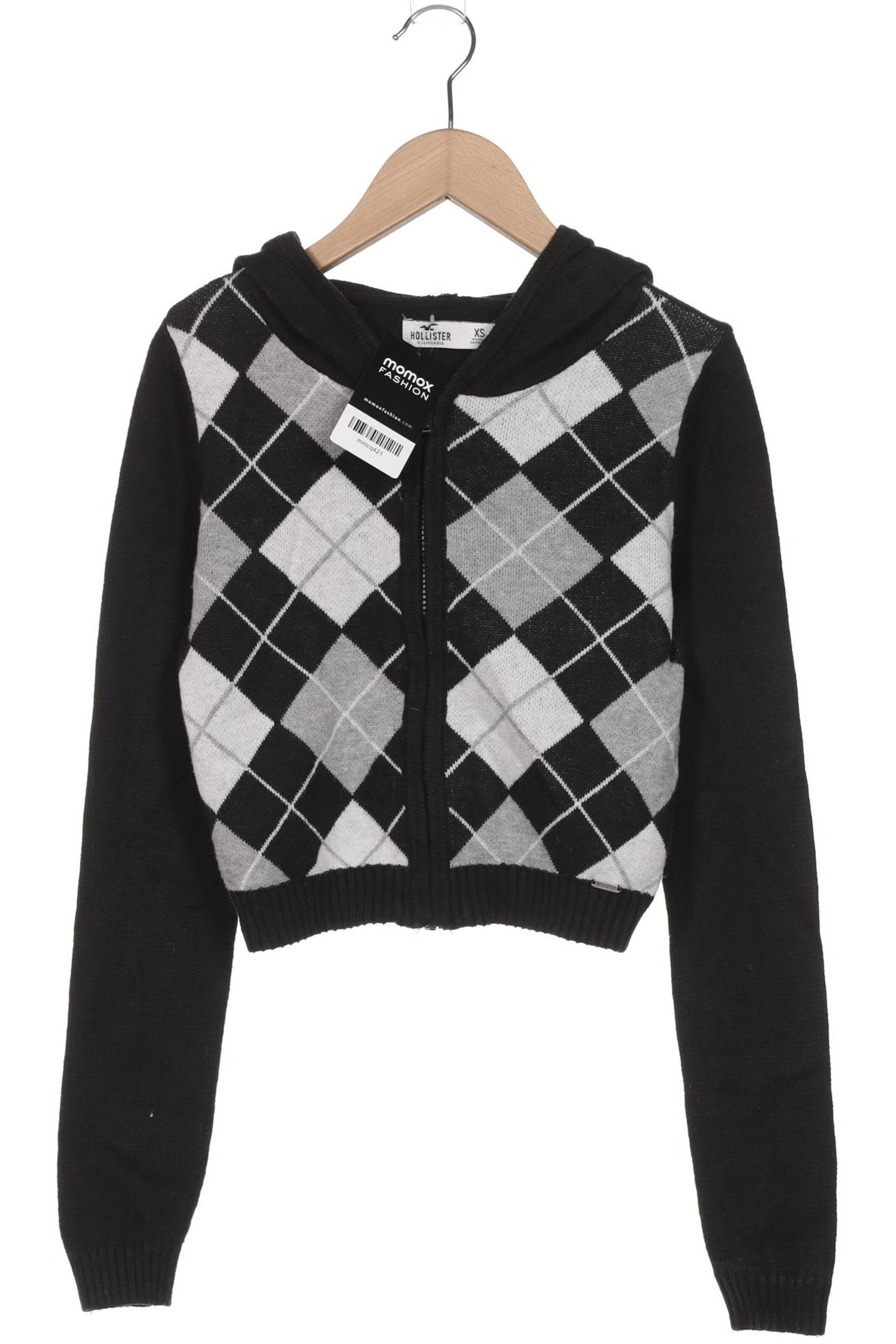 HOLLISTER Sweatshirt & Zip-Up Hoodie in XS in Black: front